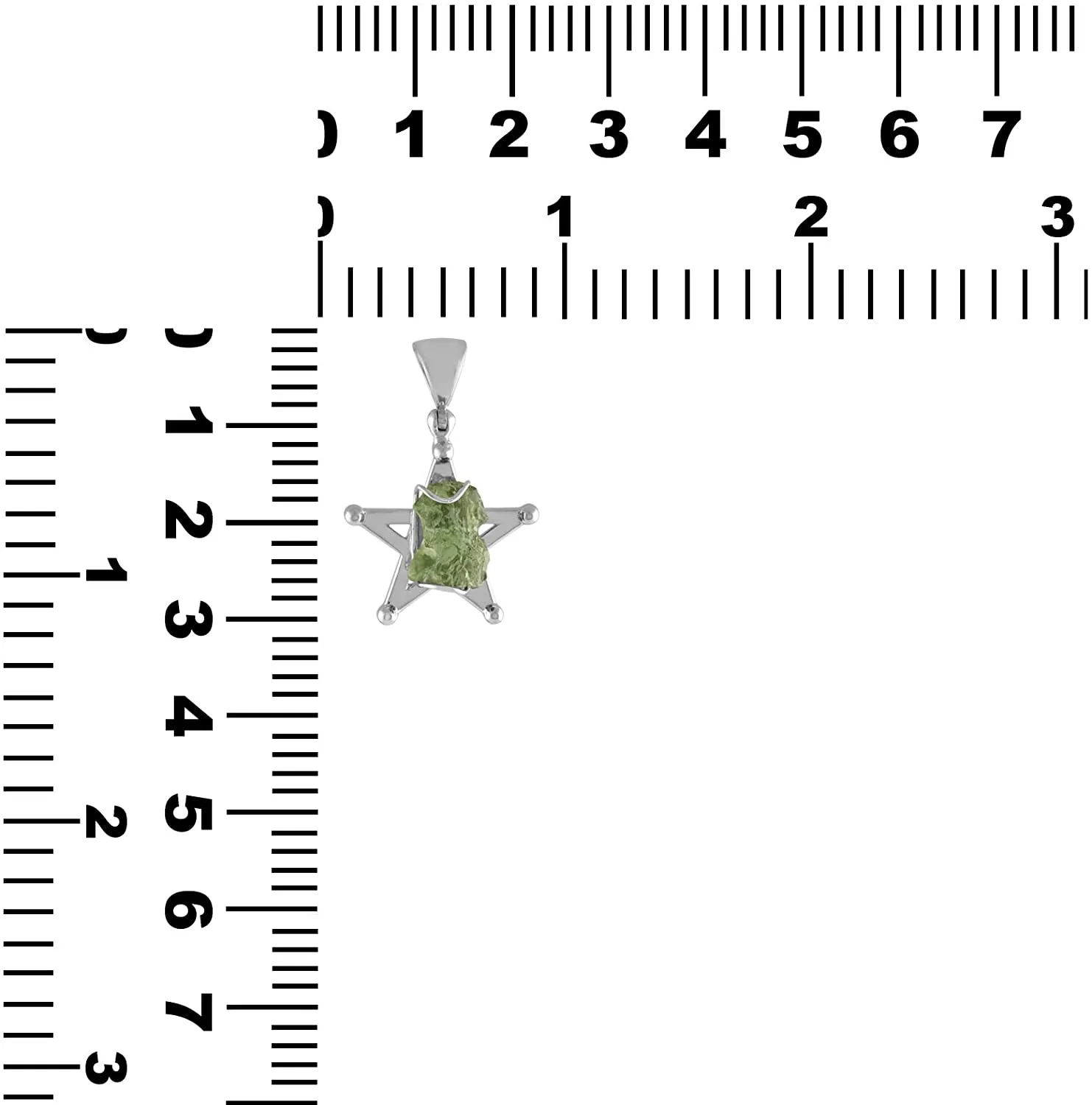 Starborn Raw Moldavite 925 Sterling Silver 5-Point Star Pendant