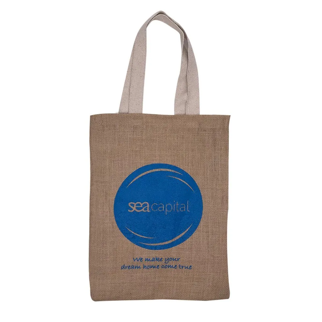 Stock Jute Flat Tote Bag(SJB-03T)