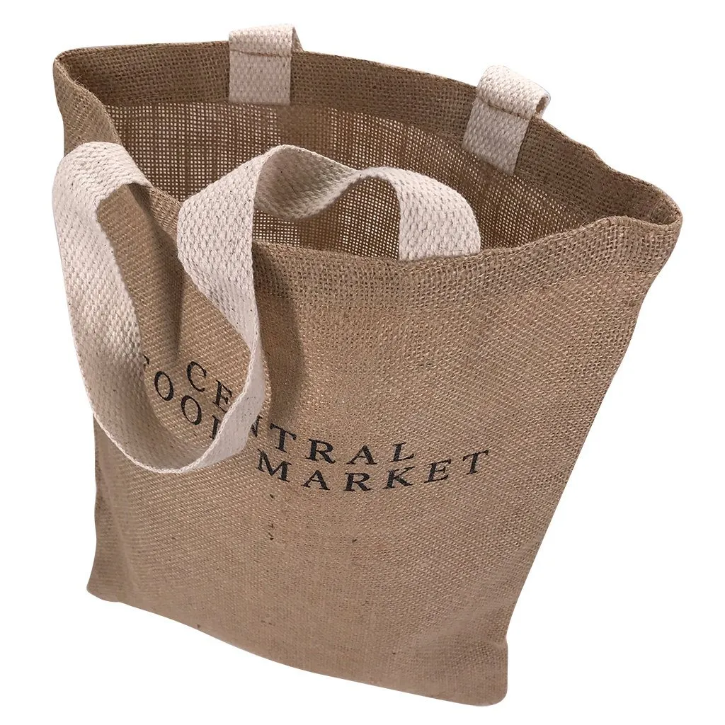 Stock Jute Flat Tote Bag(SJB-03T)