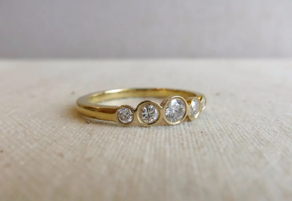 Tapered Five Diamond Ring