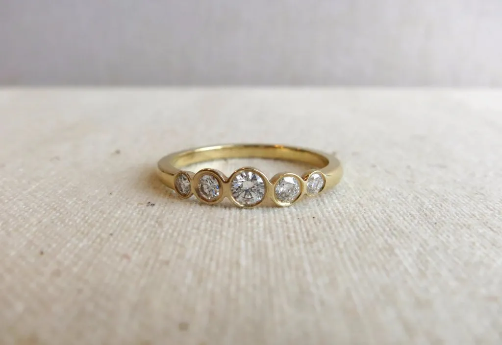 Tapered Five Diamond Ring