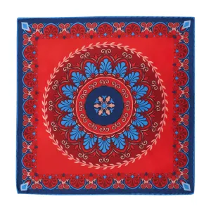 The Renaissance Red and Blue Silk Pocket Square