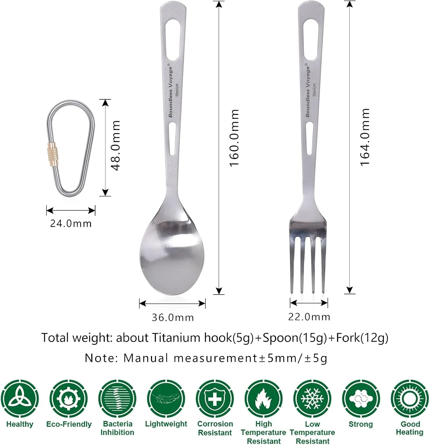 Titanium Tableware Camping Fork Spoon Outdoor Cutlery Set Travel Utensils for Picnic Hiking Backpacking Home Use