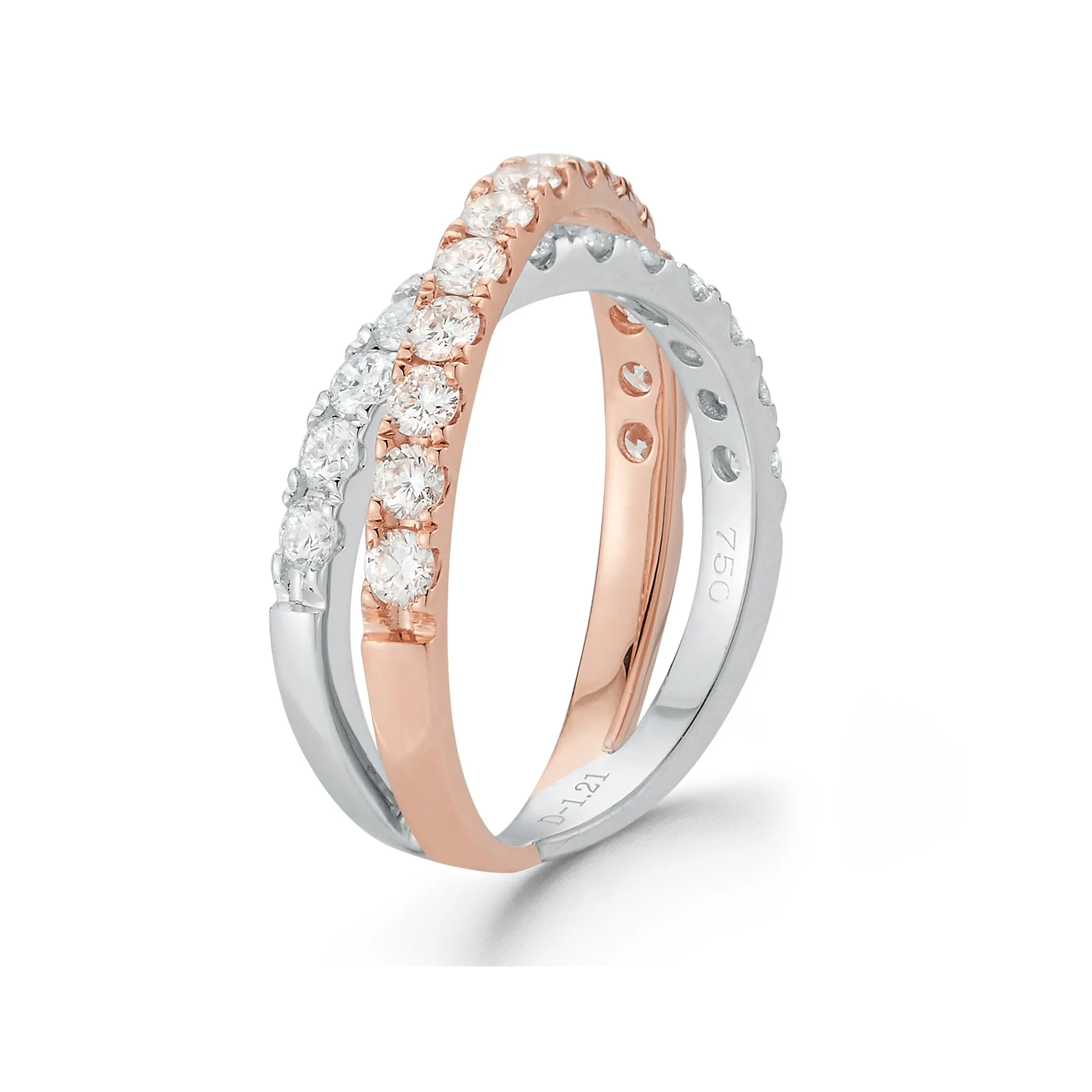 Two-tone Interlock Diamond Ring