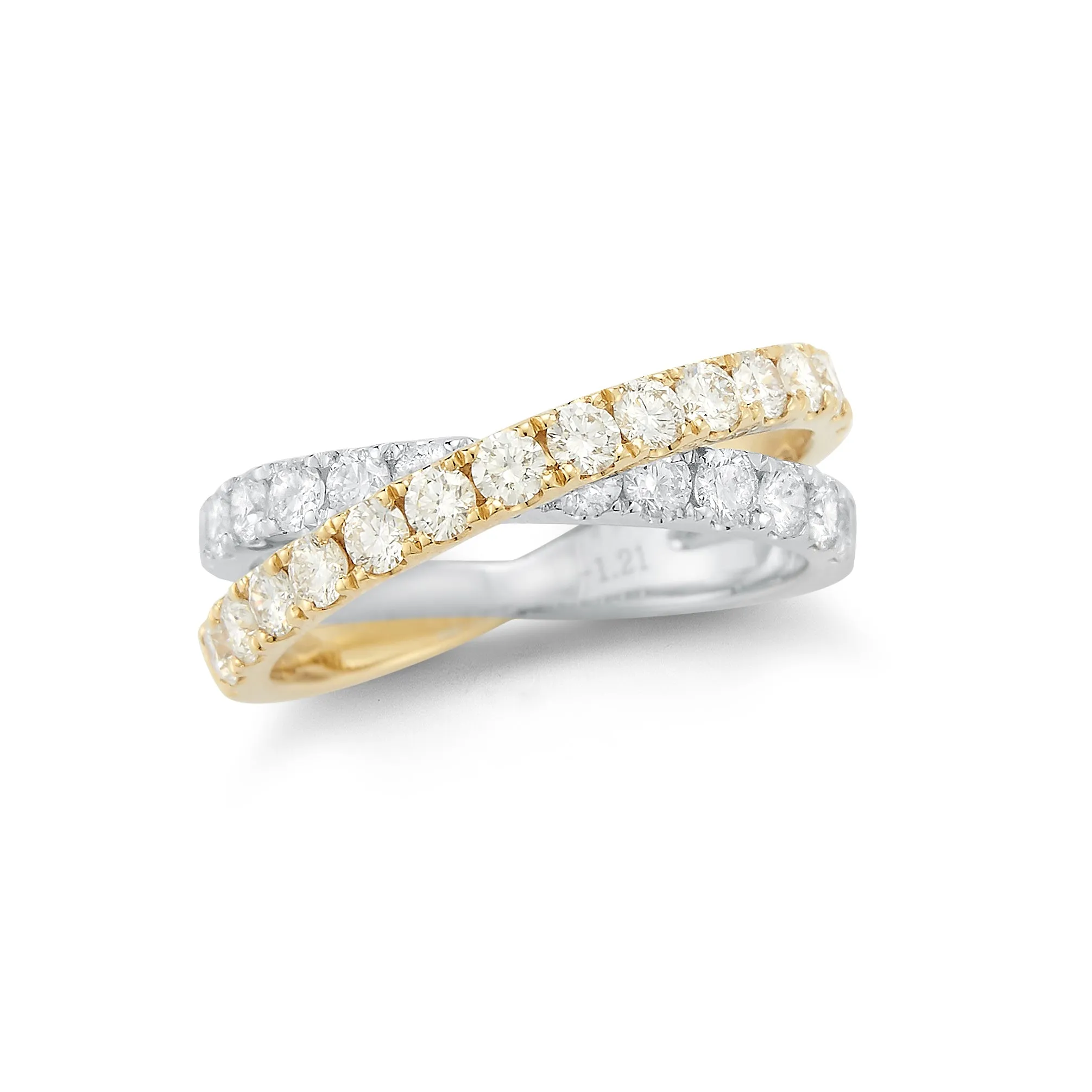 Two-tone Interlock Diamond Ring