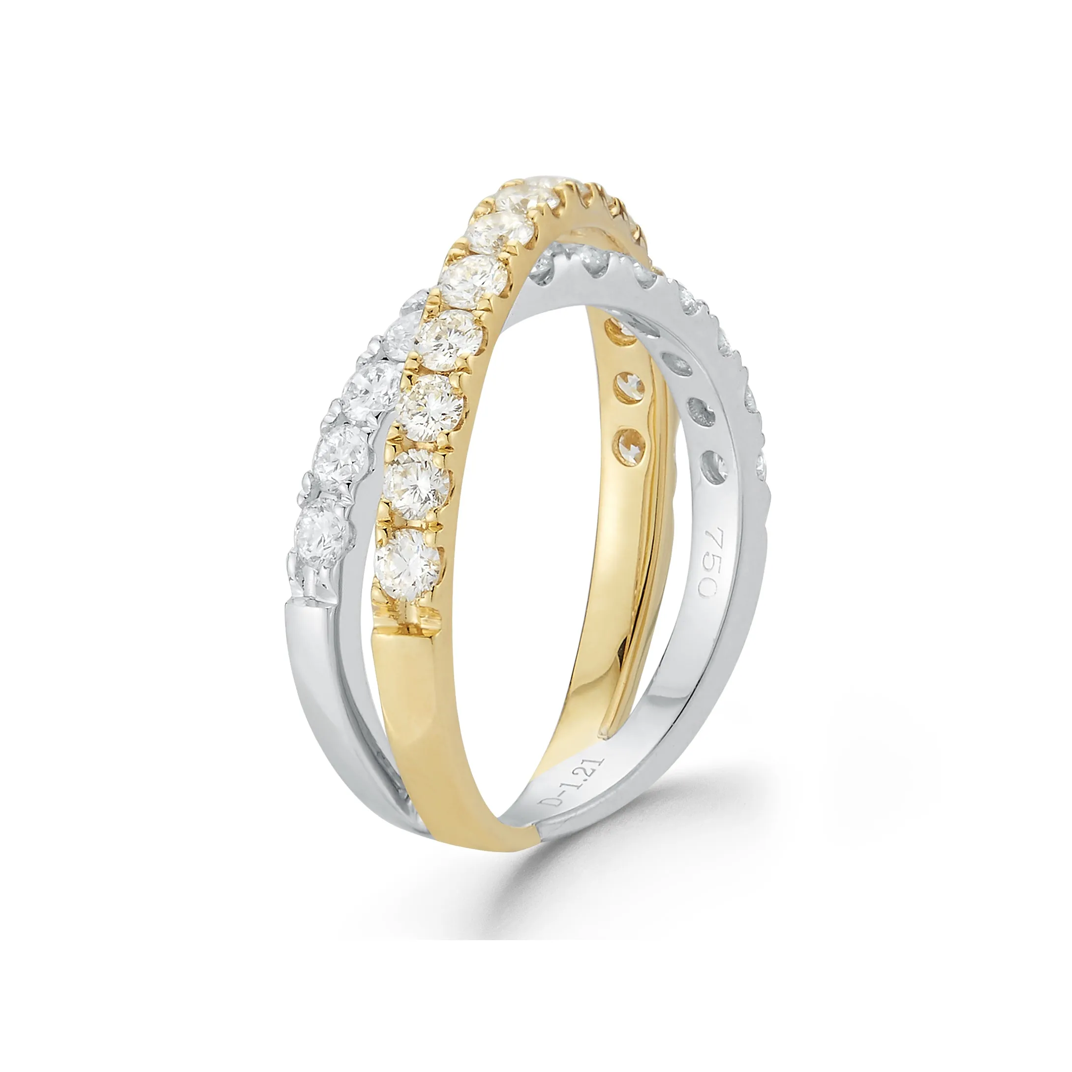 Two-tone Interlock Diamond Ring