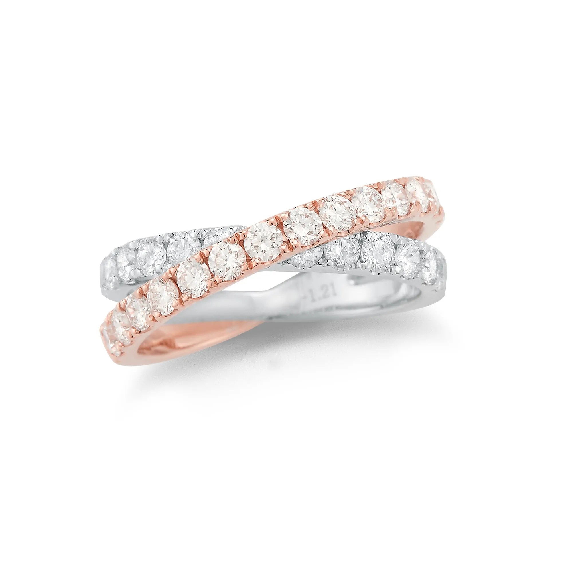 Two-tone Interlock Diamond Ring