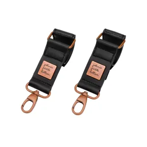 Valet Stroller Clips Bag Hooks in Matte Black & Antique Copper