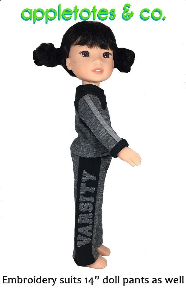 Varsity and V Machine Embroidery File for 18 Inch Dolls