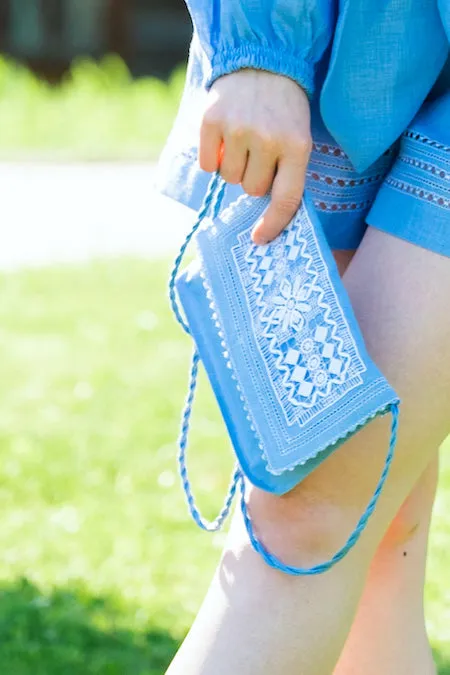 Varvara Mini Cross-body Bag in Sky Blue