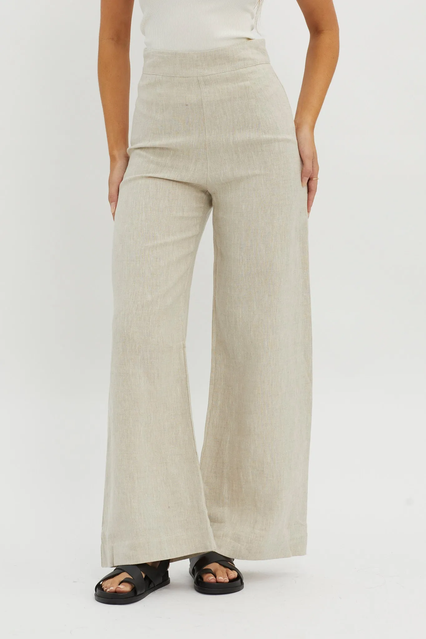 Wanda Wide Leg Pants Oat