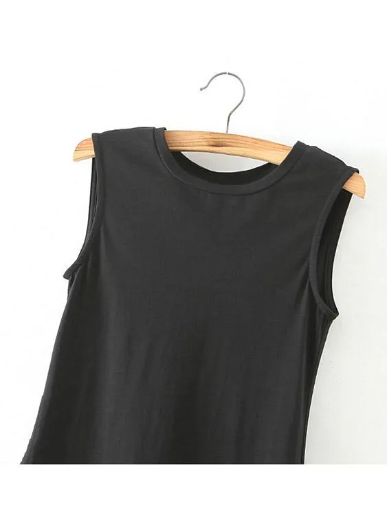 Wholesale Black Crew Neck Sleeveless Cut Out Bodycon Mini Dress