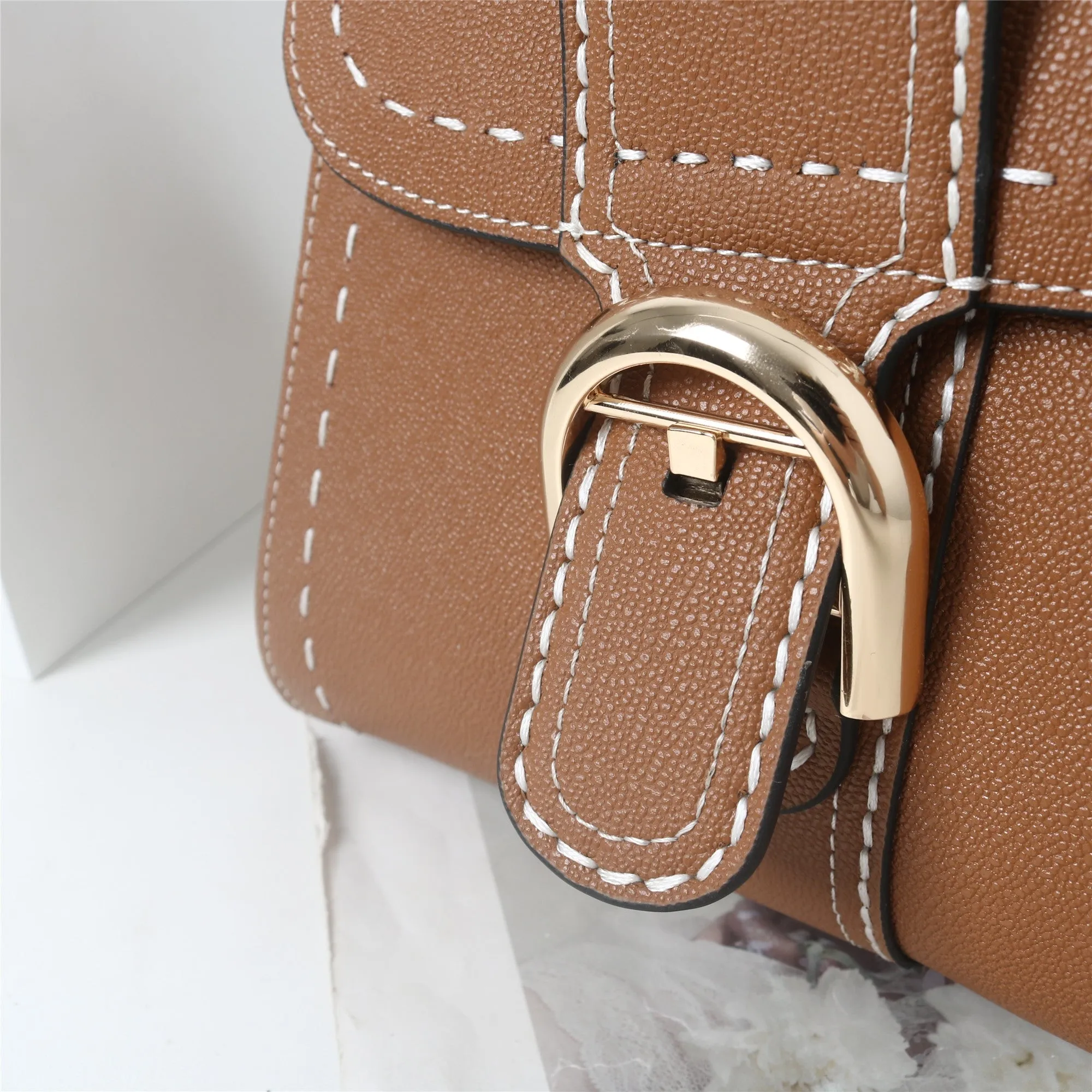 Womens Leather Top Handle Cross Body Bag