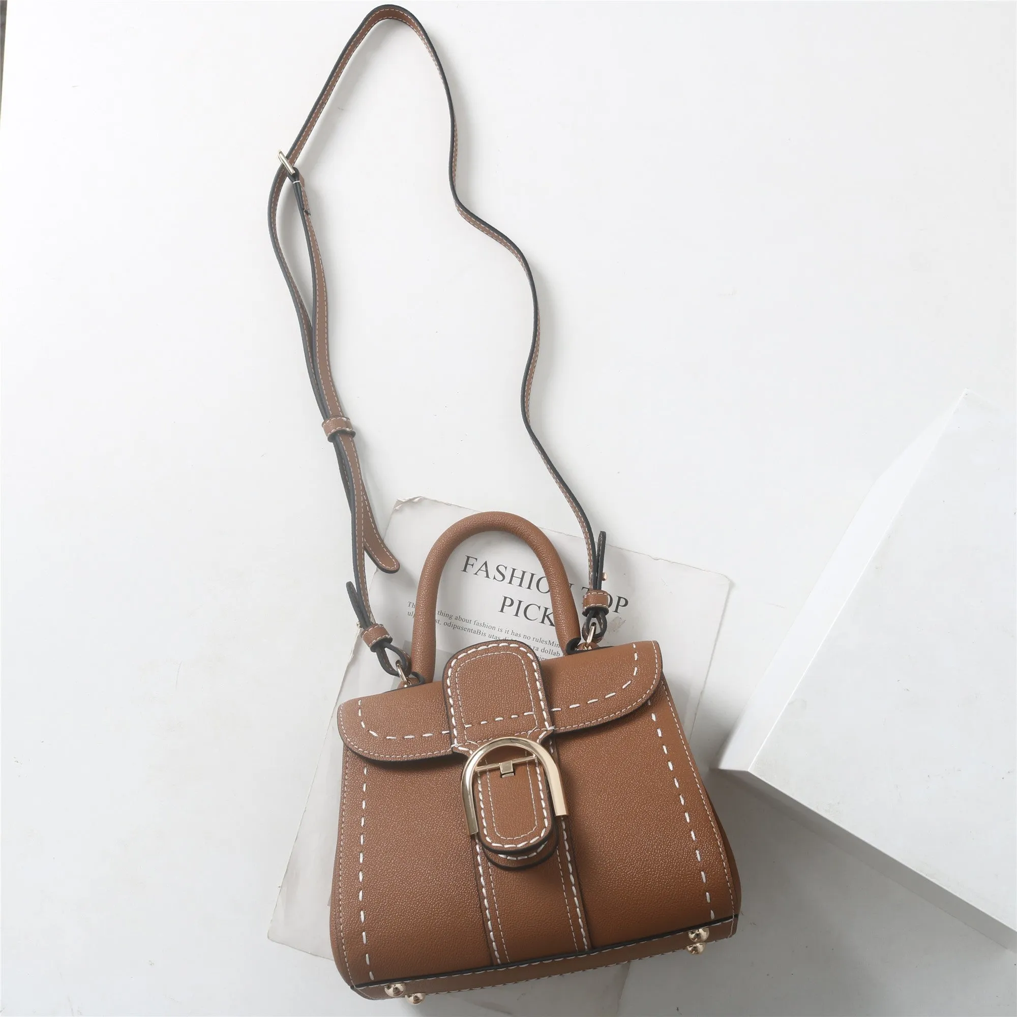 Womens Leather Top Handle Cross Body Bag