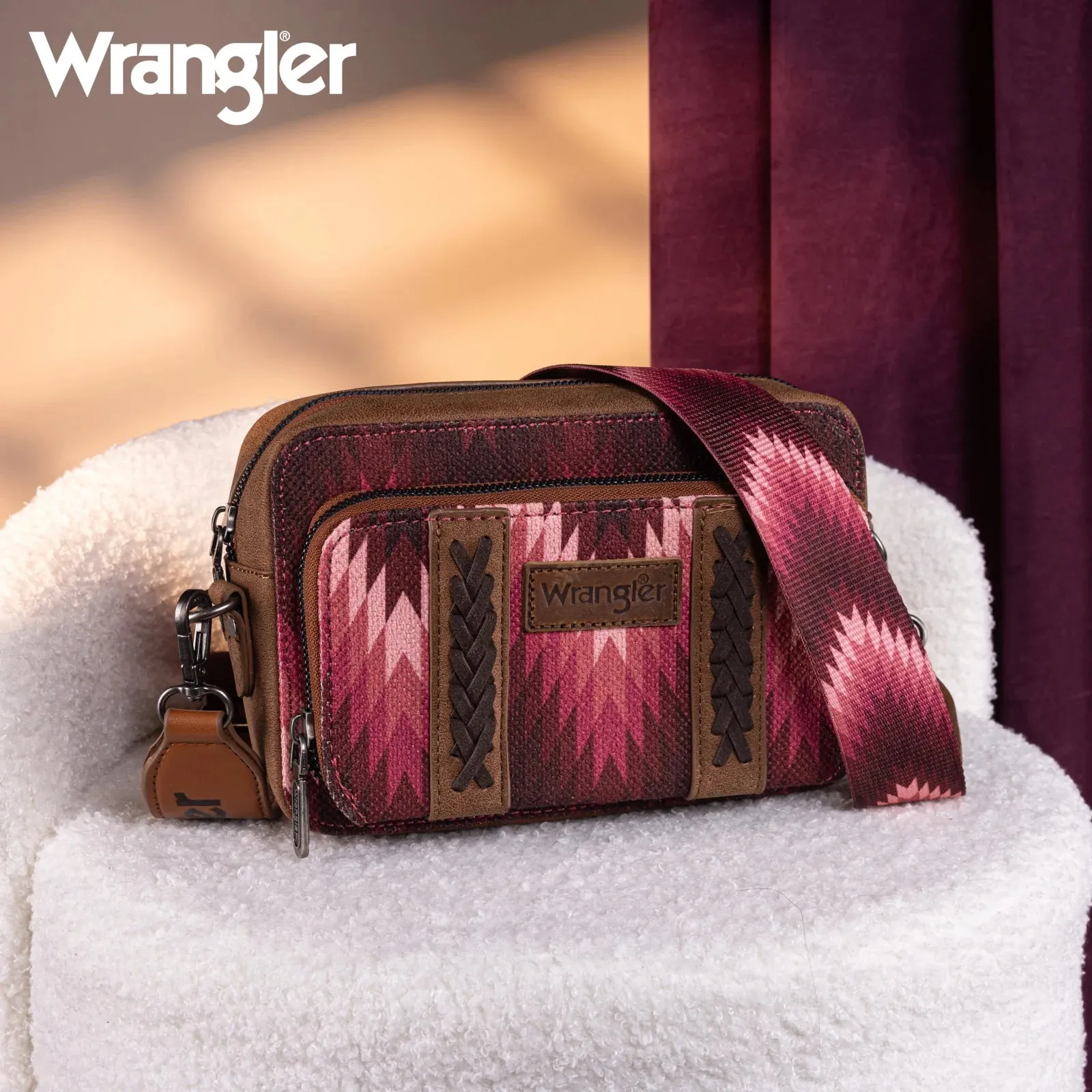 Wrangler Southwest Print Crossbody ~ Dark Pink