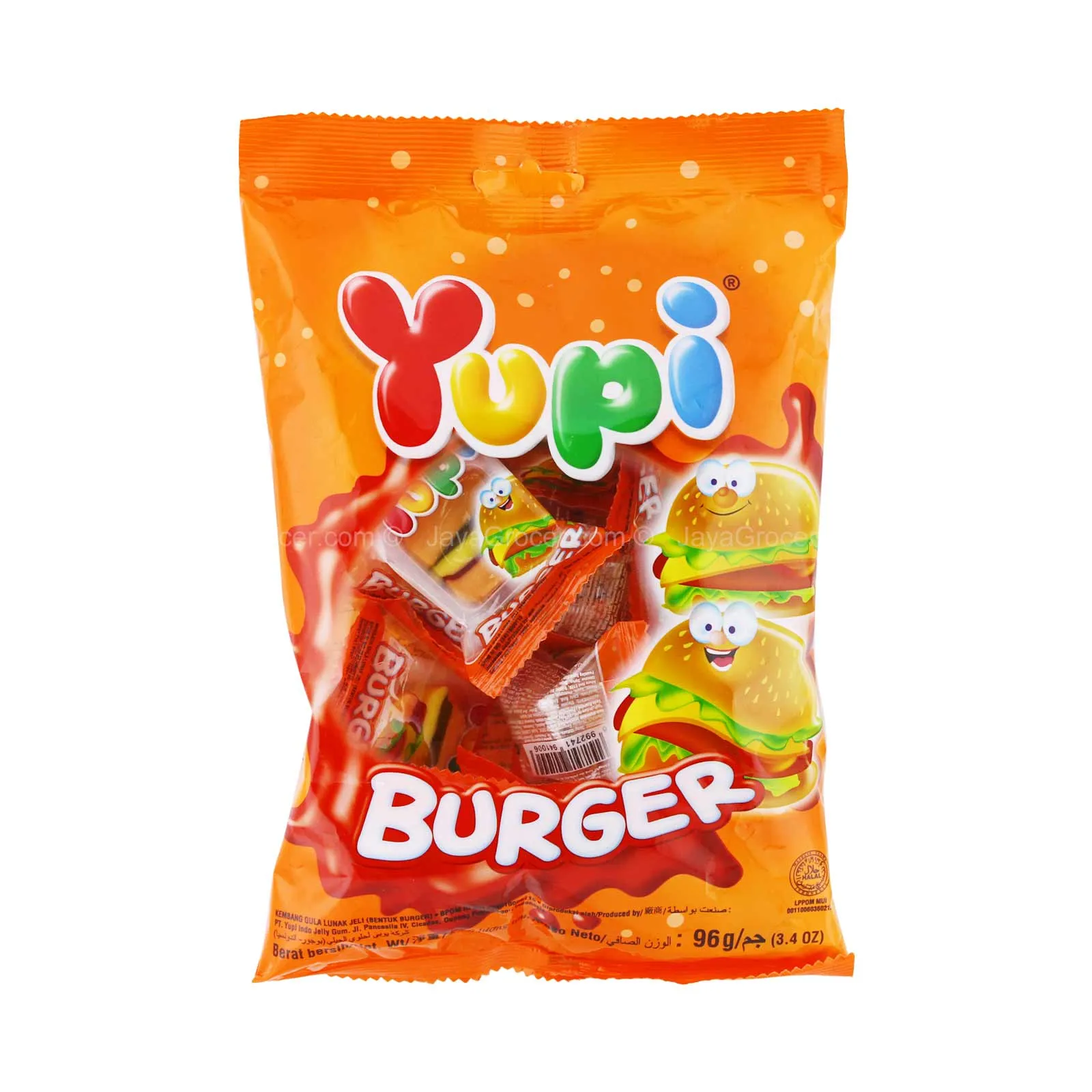 Yupi Mini Burger Bag Gummy Candy 90g