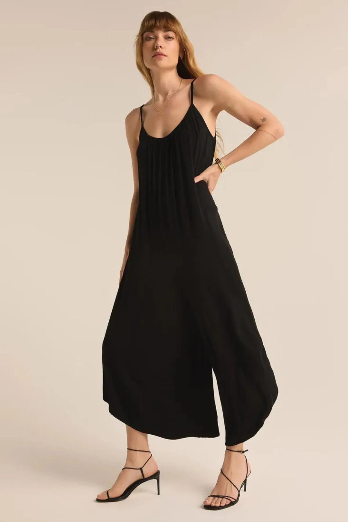 Z SUPPLY - FLARED JUMPSUIT BLACK