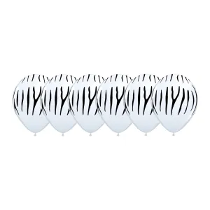 Zebra Print Balloons - 6 Pkt