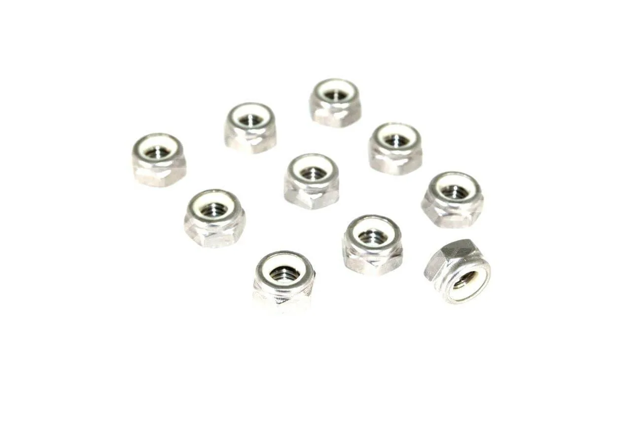 ZSPEC M6-1.0 Nylon Lock Nuts, Stainless SUS304, 10-Pack