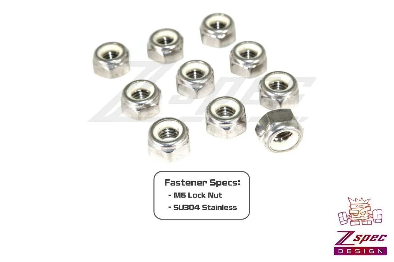 ZSPEC M6-1.0 Nylon Lock Nuts, Stainless SUS304, 10-Pack